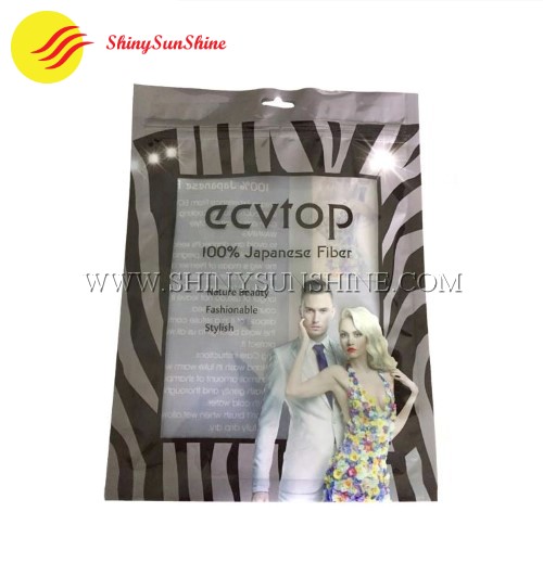 Custom 3 side sealed zip lock packaging printable bags for clothes