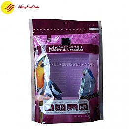 Custom printable plastic animal bird food zipper stand up pouch packaging bags.