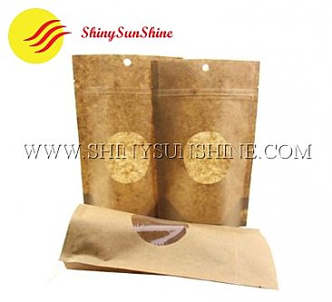 Custom stand up zipper Kraft paper brown bag