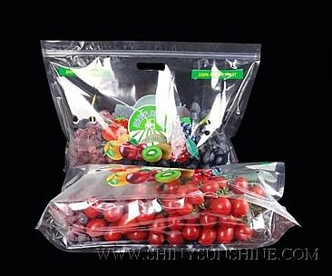 Custom plastic food packaging bags for fresh fruits with food grade material.