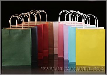 Shiny SunShine Custom paper shopping bags with logo design.